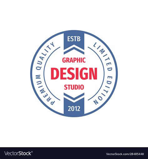 Graphic design studio - concept logo circle Vector Image