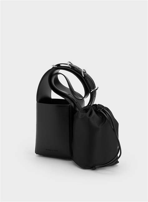 Noir Rebel Bucket Bag - CHARLES & KEITH CL