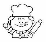 Panadero Boulanger Panaderia Coloriage Panaderos Ocupaciones Oficios  sketch template