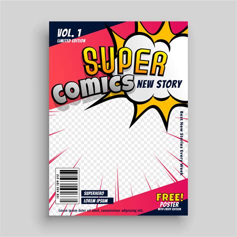 comic book cover design template - Download Free Vector Art, Stock ...