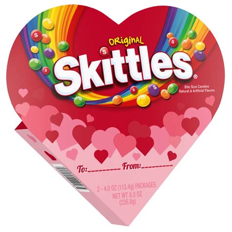 SKITTLES Original Valentine Fruity Candy Heart Gift Box 8 oz. - Walmart ...