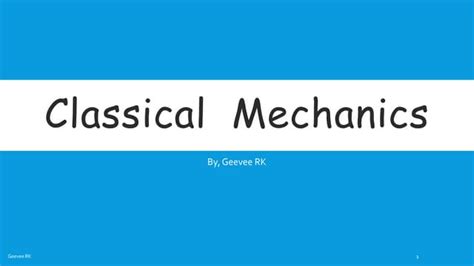 Classical Mechanics .pptx