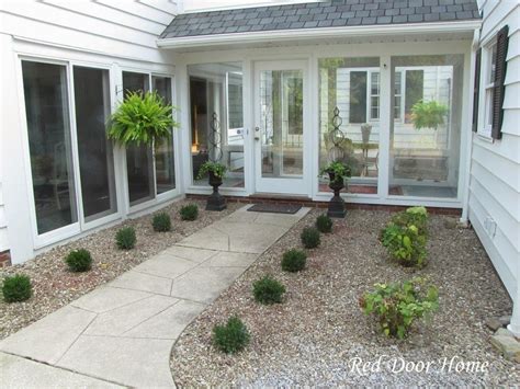 Red Door Home | House with porch, Breezeway, House exterior