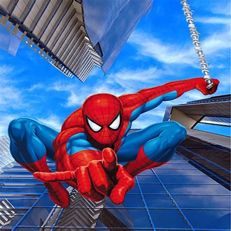 8x8FT Spiderman Spider Man Spidey Comics Blue Sky Skyscraper Kids ...