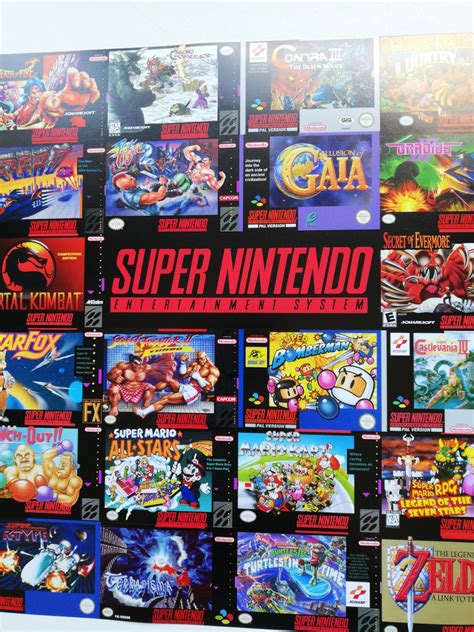 Super Nintendo Box Art Poster High Quality A1/A2 Prints | Etsy