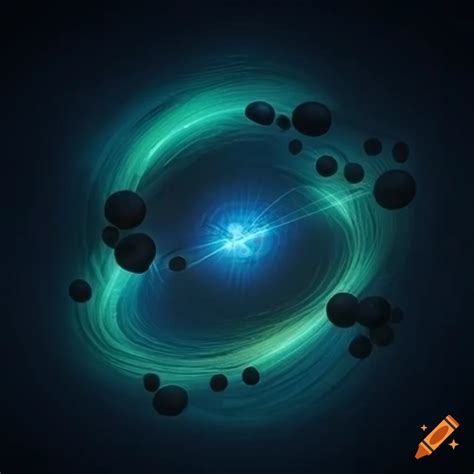 Abstract wallpaper of atoms on Craiyon