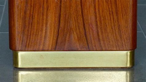 Italian Midcentury Couch Side Table Gio Ponti Style Walnut Brass Mirror ...