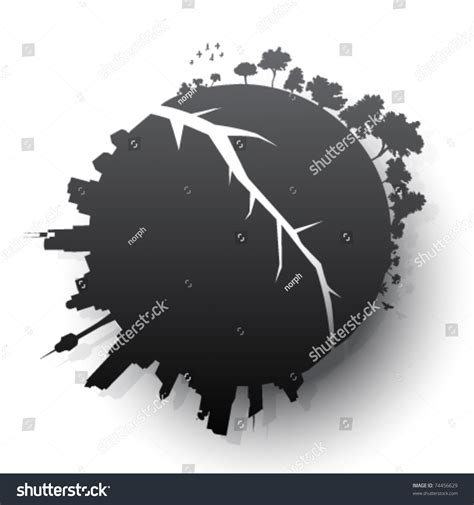 Broken Planet Illustration Vector Stock Vector (Royalty Free) 74456629 ...