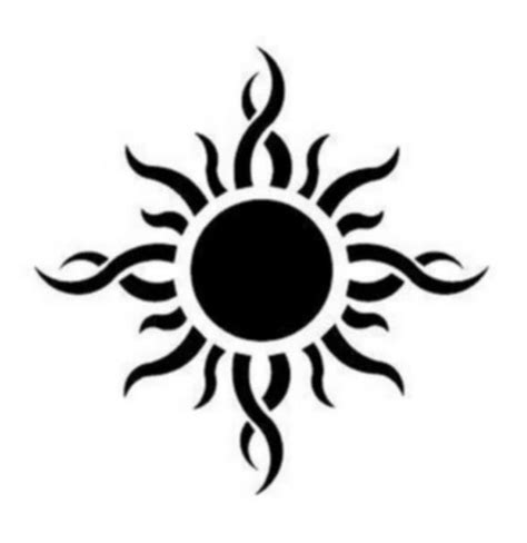 Basemenstamper: Tribal Sun Logo Black And White