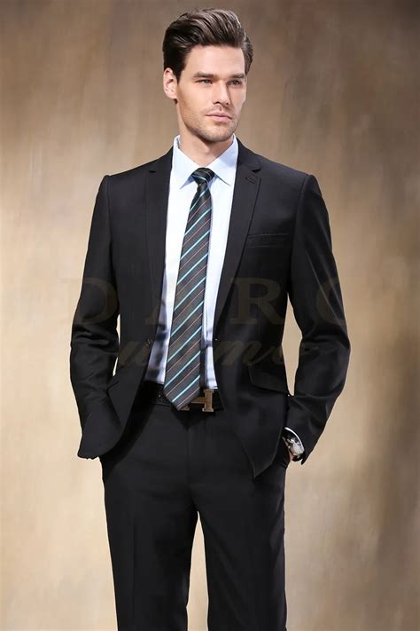 Slim Fit Formal Men Wedding Suits Black Men Business Suits Luxury Brand Fashion Mens Skinny ...