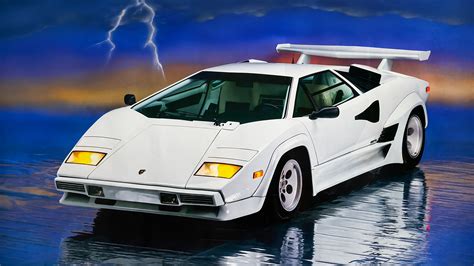 Lamborghini Countach White n' Lightning by Ron Kimball [3840x2160] : r/wallpapers