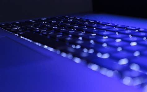 Wallpaper : depth of field, blue, technology, laptop, bokeh, keyboards ...