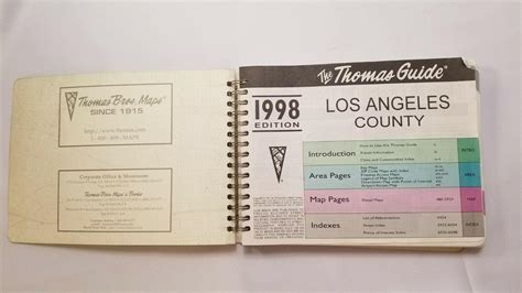 1998 THOMAS GUIDE MAP, LOS ANGELES & ORANGE COUNTIES STREET GUIDE AND ...