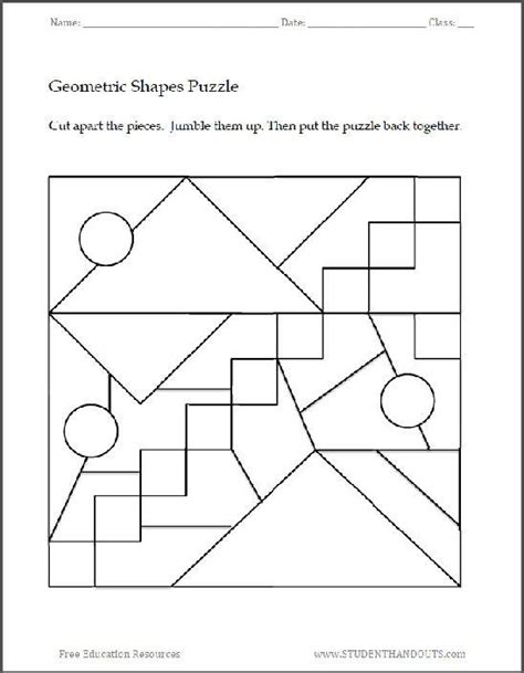 Geometry Puzzle Worksheets High School - Worksheets Master