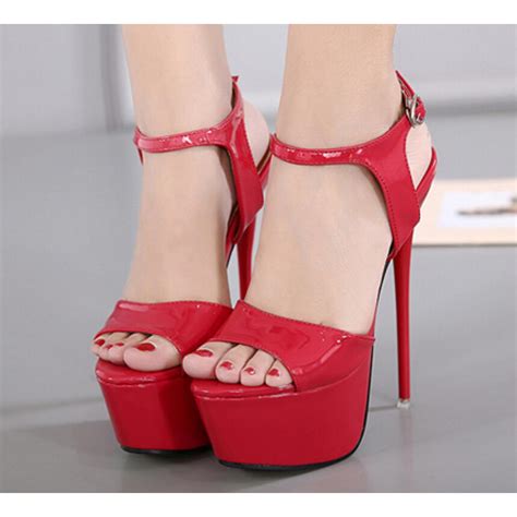 Red Patent Sexy Platforms Stage Super High Stiletto Heels ...