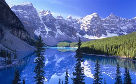 Free Microsoft Screensavers Winter Scene Blue, lakes, landscape, mountains