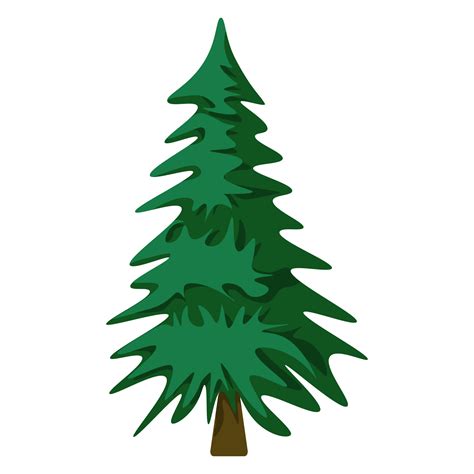 Green pine in cartoon style. Forest traditional tree. Colorful PNG illustration. 13714366 PNG