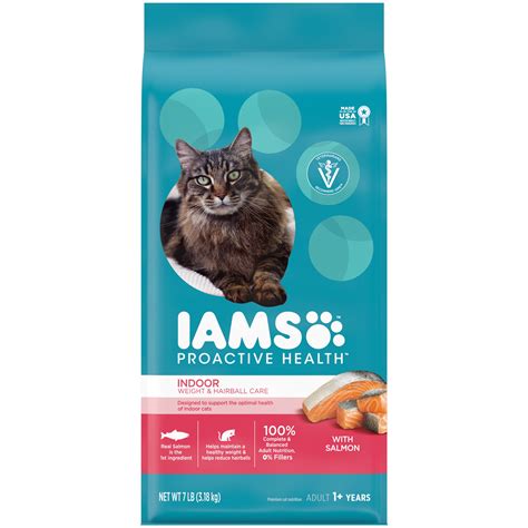 IAMS PROACTIVE HEALTH Adult Indoor Weight & Hairball Care Dry Cat Food ...