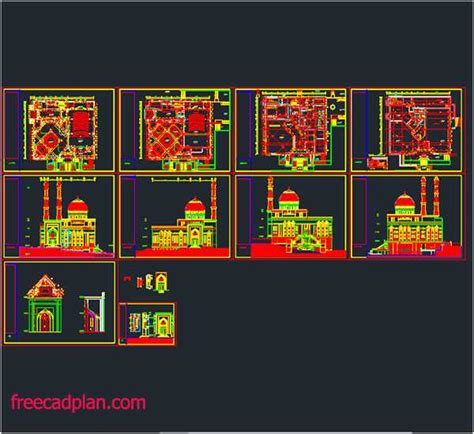 Mosque dwg plan in Autocad , editable file - free cad plan