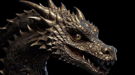 Premium Photo | Close up of a dragon head with sharp teeth and sharp ...