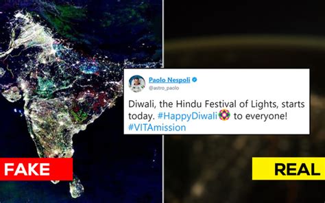 An Astronaut Shares A Pic Of India During Diwali From Space, And This Time It's Real!