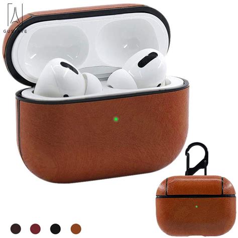 GUSTAVE Compatible AirPods Pro Case Cover Leather Protective Case Skin for Apple Airpod Pro 2019 ...