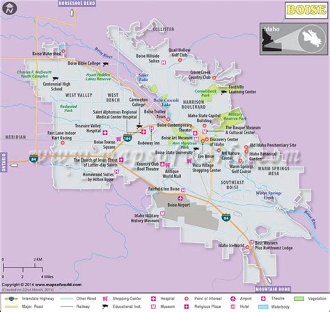 Boise Map, Map of Boise, Capital of Idaho | Boise map, Boise, Idaho