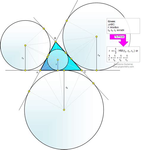 Math Education Geometry Problem 765: Triangle, Inradius, Exfradii, Three Exradius, Harmonic Mean ...