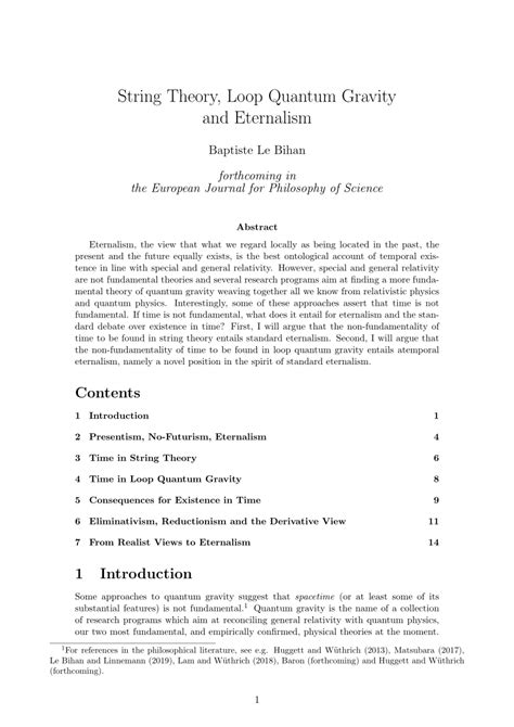 (PDF) String Theory, Loop Quantum Gravity and Eternalism