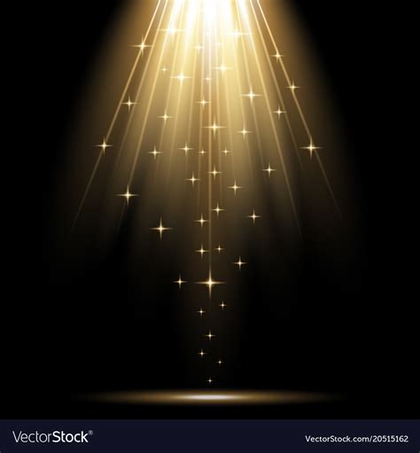 Spotlight effect with sequins gold color Vector Image