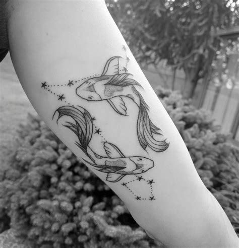 Pisces Constellation Tattoo with Twin Fish