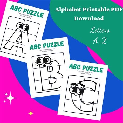 FREE Alphabet Puzzle PDF Printable/Download | The Stupid Fish | Reviews ...