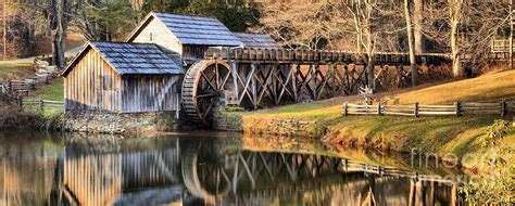 Mabry Grist Mill Fall Panorama Photograph by Adam Jewell - Fine Art America