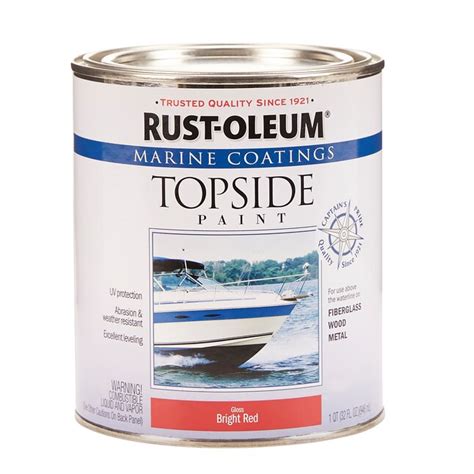 Rust-Oleum Marine Coatings Topside Paint Gloss Bright Red Enamel Oil ...