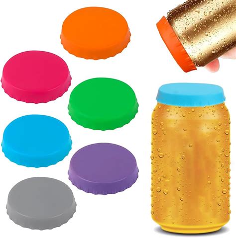 Amazon.com: 6Pcs Silicone Soda Can Lids, BPA Free Reusable Pop Can Lids, Lids Or Protectors For ...