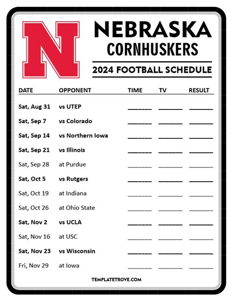 Nebraska Football Schedule 2024 Football 2024 - Carol Cristen