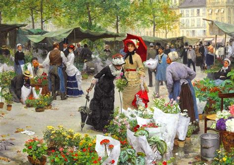 FREE - 1880's Paintings of Paris Flower Markets by Victor Gabriel ...