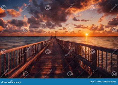 Horizon Burning Sunset on Key West Island Stock Illustration ...