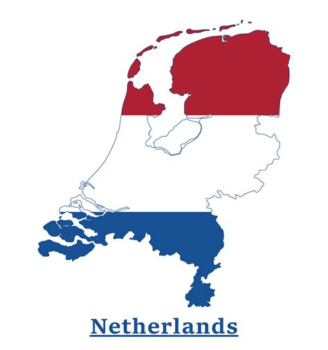 Netherlands National Flag Map Design, Illustration Of Holland Country Flag Inside The Map ...