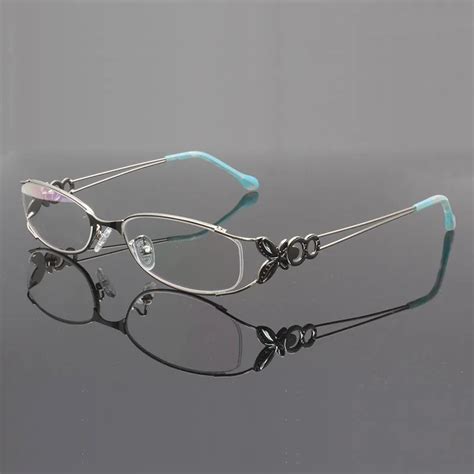 Women Metal Eyeglasses Frame with Butterfly Decoration Optical Glasses ...