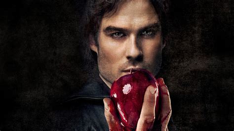 Damon Salvatore With Apple In Hand HD The Vampire Diaries Wallpapers | HD Wallpapers | ID #47679