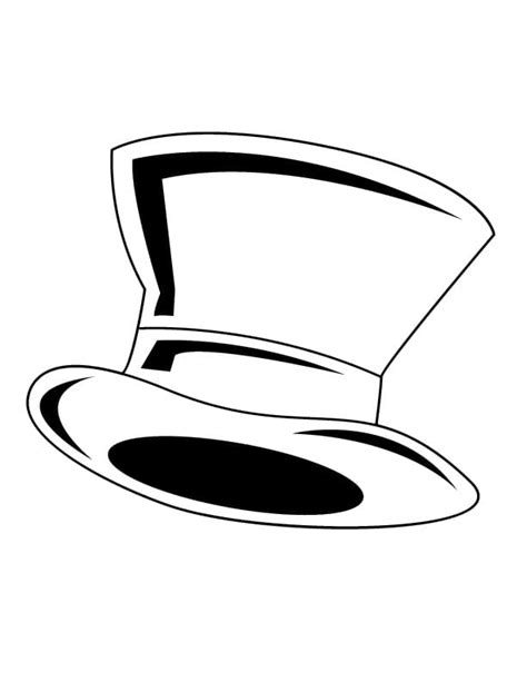 Basic Top Hat coloring page - Download, Print or Color Online for Free