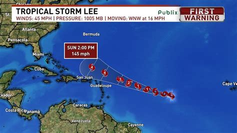 Tropical Storm Lee forms over Atlantic