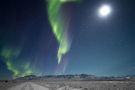 Time lapse photography of aurora borealis under full moon HD wallpaper | Wallpaper Flare