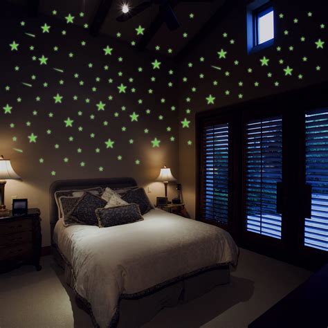 Glow in The Dark Stars 258 PCS for Glow Star Ceiling Decoration Wall Decals Bonus Moon ...