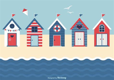 Nautical Beach Huts Vector | Beach huts art, Beach hut, Seaside art