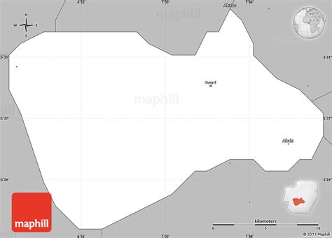 Gray Simple Map of Owerri