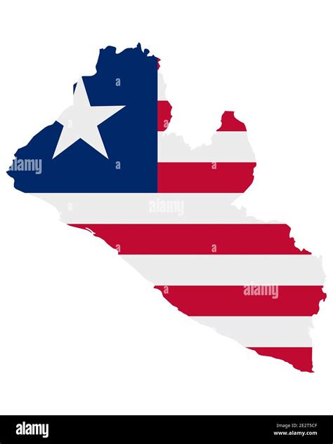 Flag in map of Liberia Stock Photo - Alamy