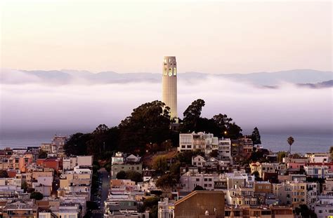 Foggy Cityscape Overview Of Coit Tower Photograph by Jasondoiy - Fine Art America