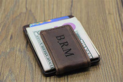 Money Clip Wallet Slim Wallet Personalized Leather Wallet | Etsy